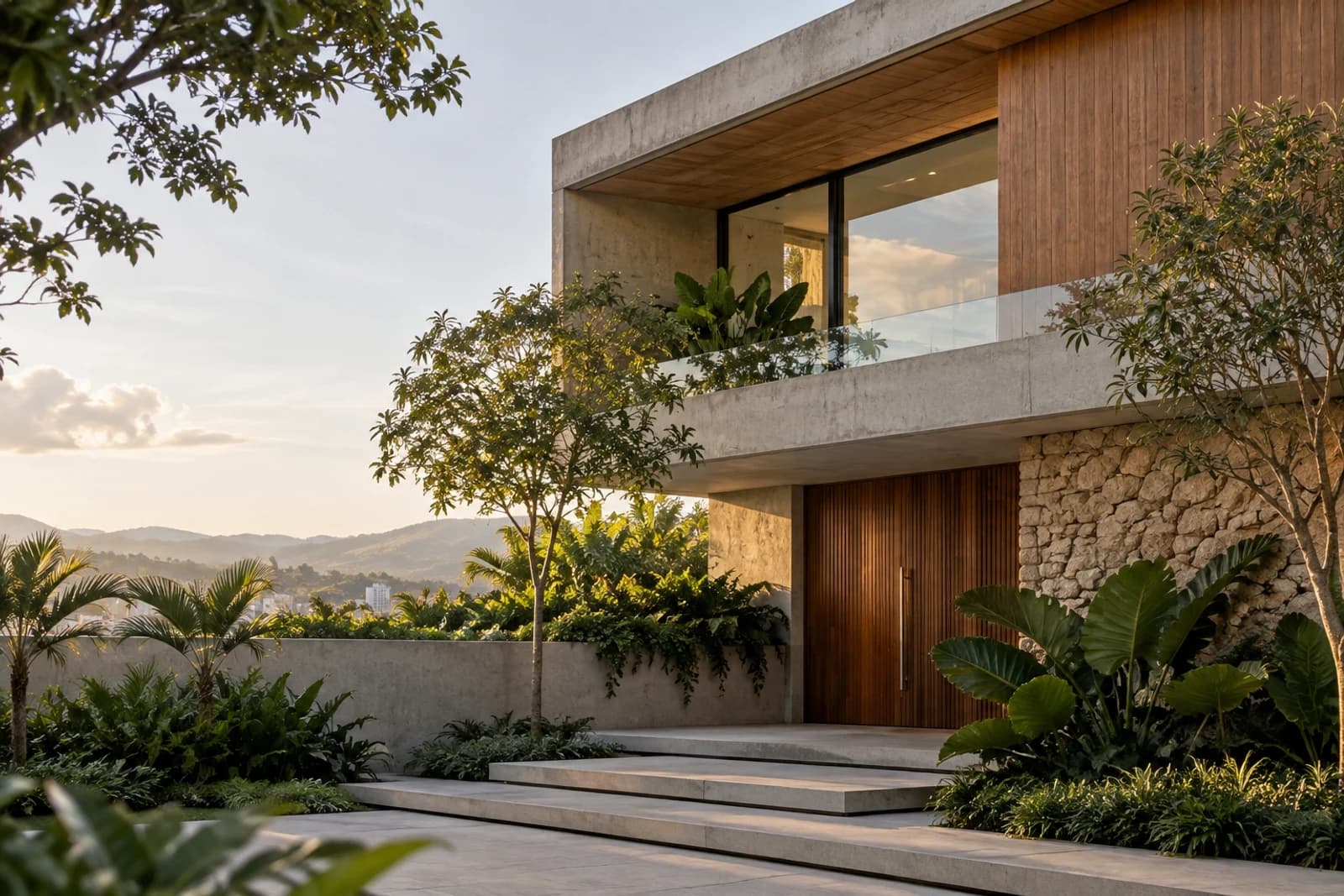 Residência contemporânea de alto padrão integrada ao paisagismo